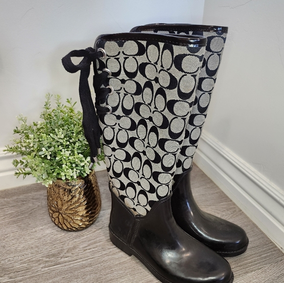 Coach logo canvas Rain boot - Picture 2 of 12